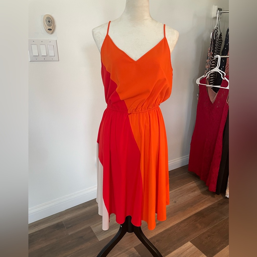 Red orange Calvin Klein spaghetti strap dress